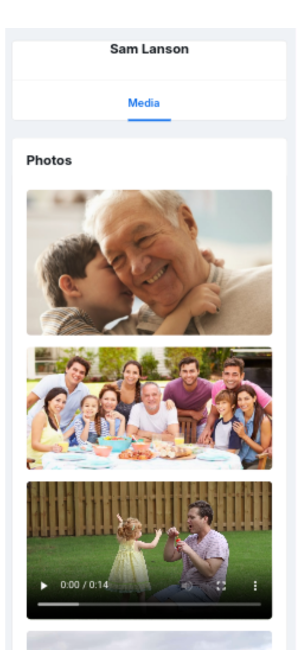 Vista móvil de la galería conmemorativa