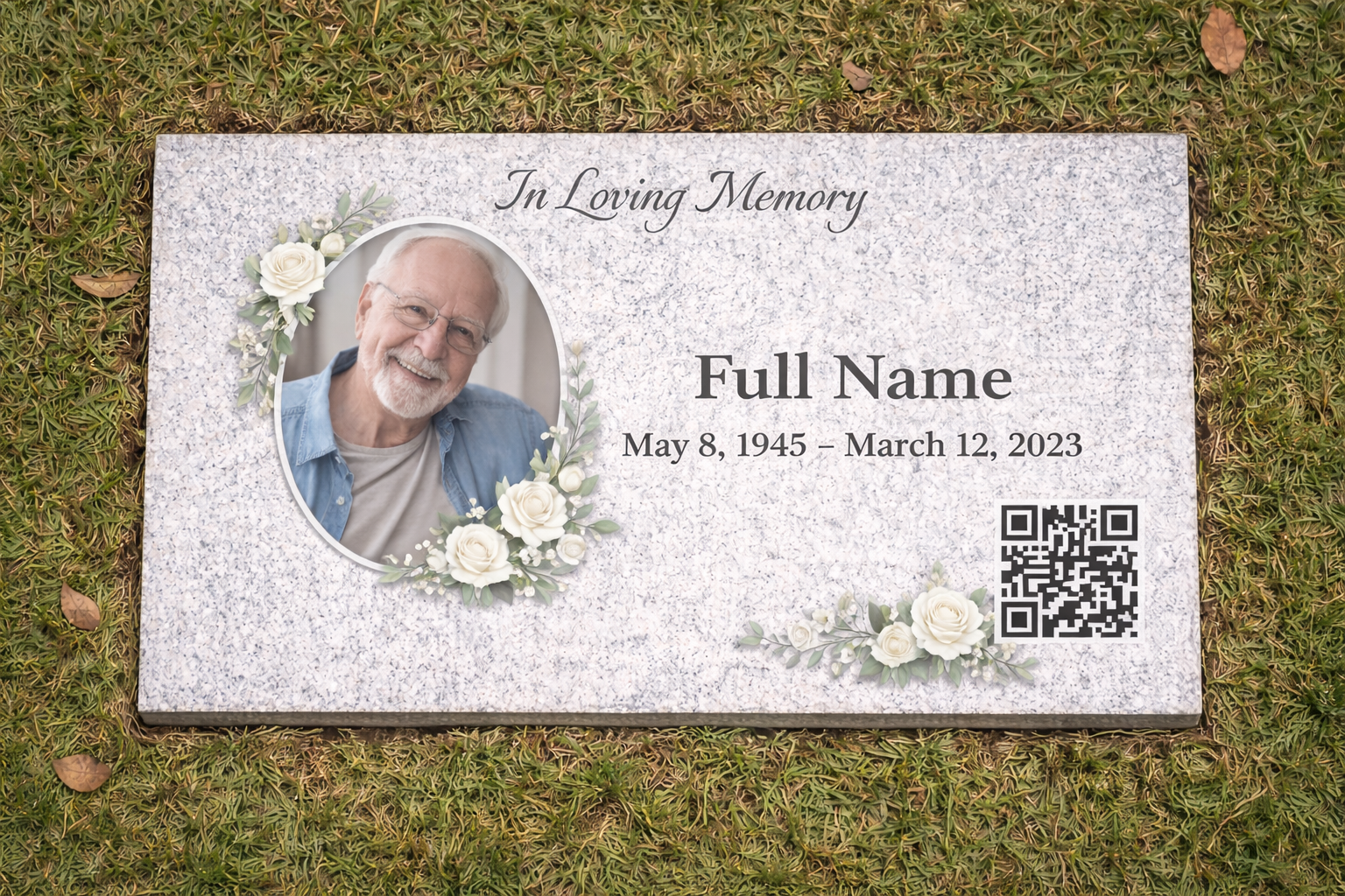 Placa QR en lápida